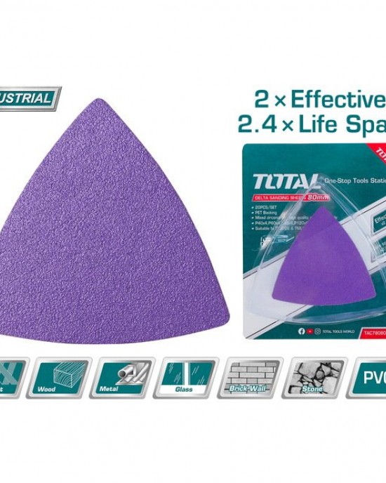 TOTAL TAC78080202 purple delta sanding sheets 80mm 20pcs FOR TS3006 / TML2001 